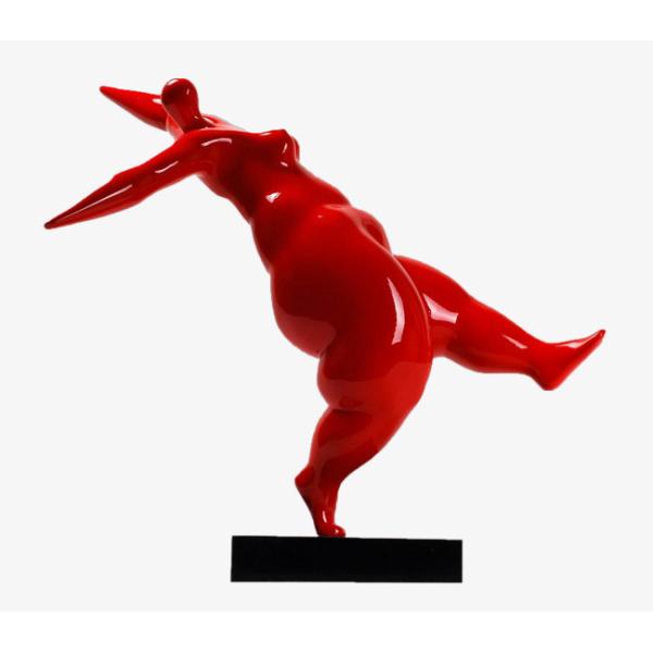 Resin Wall Mounted Metal Sculpture Red Abstract Portrait Sculpture Office Desk Decoration