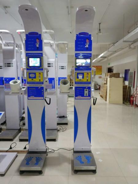 Health Kiosk medicalheight and weight scales with fat mass , blood pressure hear rate temperature