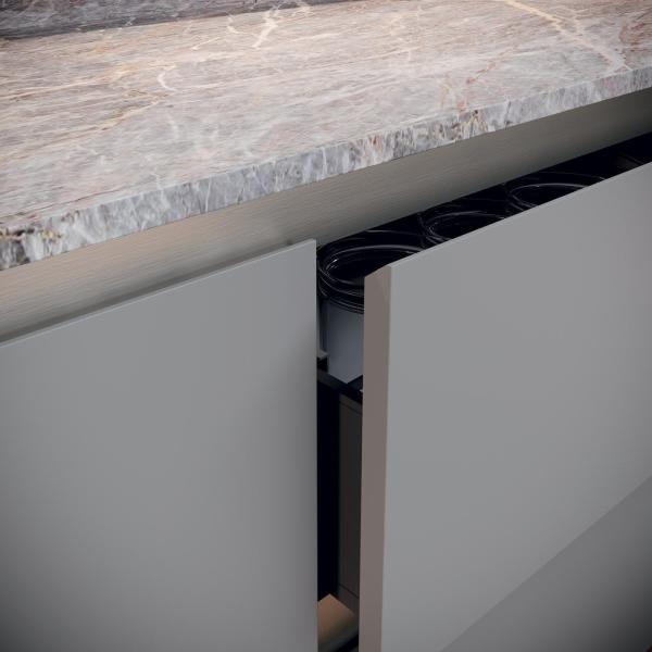 Cuisine de luxe Armoires modulaires sur mesure Carcasse en MDF avec évier Meubles de maison intelligents Cuisine