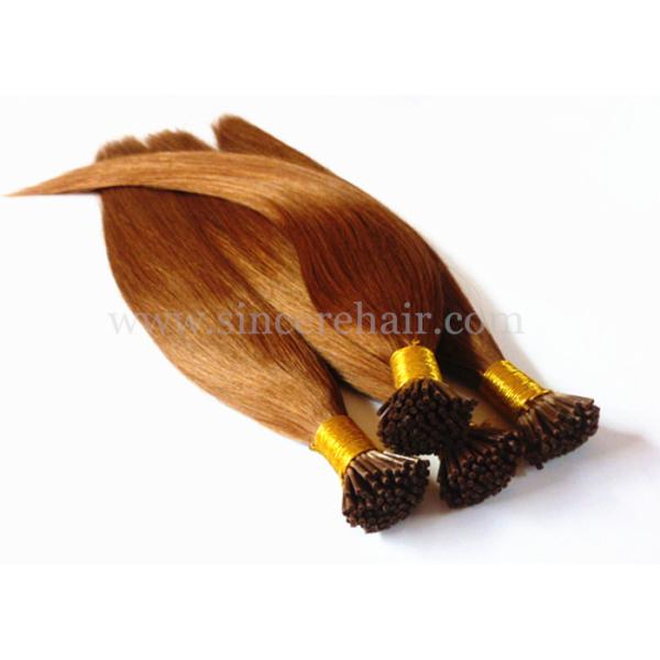 SHE - SINCERE HAIR EXTENSIONS - 18" brown pre bonded I tip hair extensions wholesale prices for sale Top Quality 22 Inch Jet Black #1 Tape In Remy Human Hair Extensions 2.5 Gram X 20 Pieces For Sale