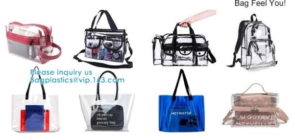 Clear Bags, Stadium Approved, See Through Tote Bag, Shoulder Strap, Large Transparent Bag