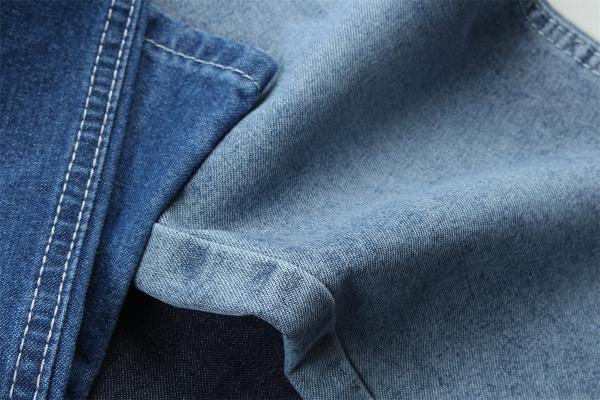 Tendência da moda reciclagem algodão tecido denim 100% reciclagem algodão 7 oz ecológico