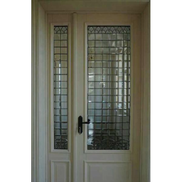clear beveled decorative glass panel of patina caming
