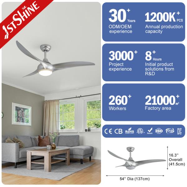 54 Mulit Colors/OEM 1stshine LED Ceiling Fan with Time Setting and Remote Control