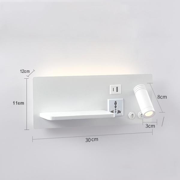 Multifunctional hotel villa apartment reading wall lamp USB Type-C wireless charger socket bedside light bedroom lamp