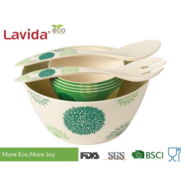 Durable Recycled Bamboo Fiber Bowls , Dishwasher Safe Tasteless Melamine Soup Bowls