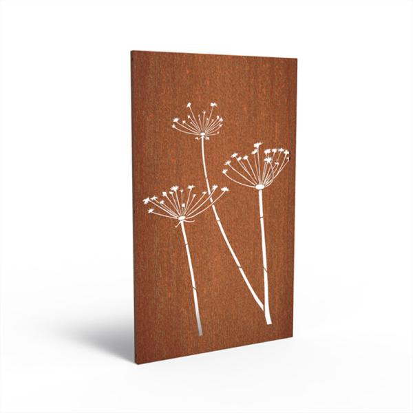 High Style Matte Corten Steel Panel Tree Pattern Perforated Metal Fence