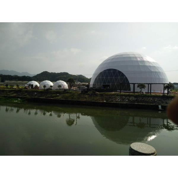 Geodesic Wind Resistant Hotel Dome Tent Scenic Area Huge Stainless Steel Frame