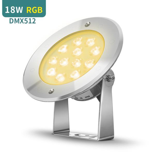 SS316L LED Underwater Lights For Pool DC24V 18W RGB DMX512 Control