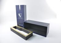 Caixas de cartão do armazenamento de Matte Blue And Gold Strong para garrafas de vinho