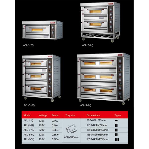 2 Tray 220v 0.1kw Gas Industrial Baking Oven With Digital Display