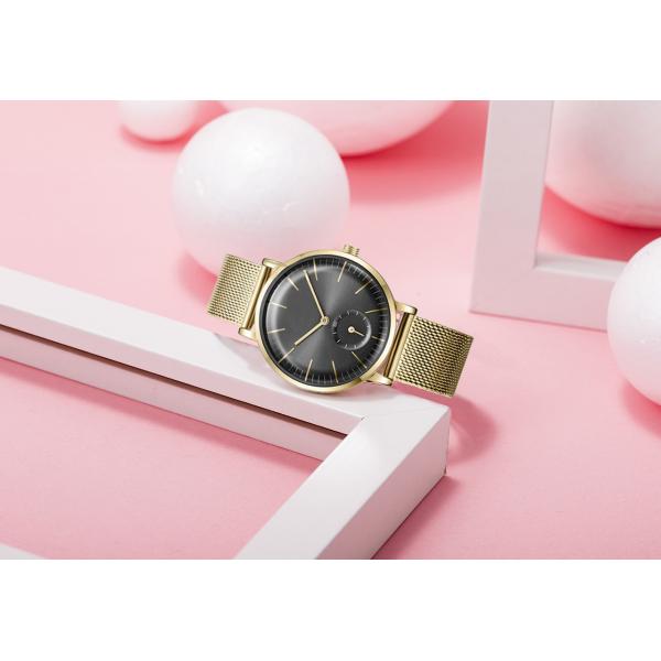 Women Mesh Band Custom Design Watches Quartz Movement 3 ATM Waterproof