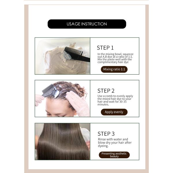 Coloration Permanente Cheveux à Domicile Sans Ammoniaque Formule à Base de Plantes pour Hommes et Femmes