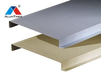 Perforated Aluminium Strip Ceiling , Suspended Linear Metal Ceiling System