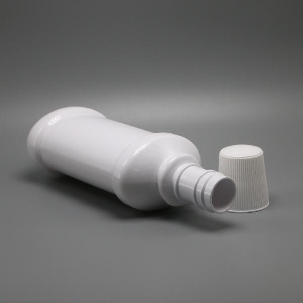 White Long Neck PET Plastic Mouthwash Bottle with 250mL Capacity and Screen Printing