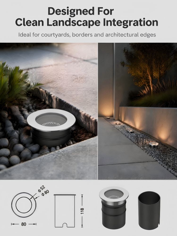 MA80 Architectural 12W CREE COB LED In Ground Well Light IP68 Waterproof for Tree & Facade Uplighting
