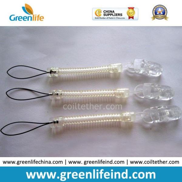 Greenlife Factory Wholesale Plastic TPU Spring Key Coil Chain w/Oval Hook/Split Ring