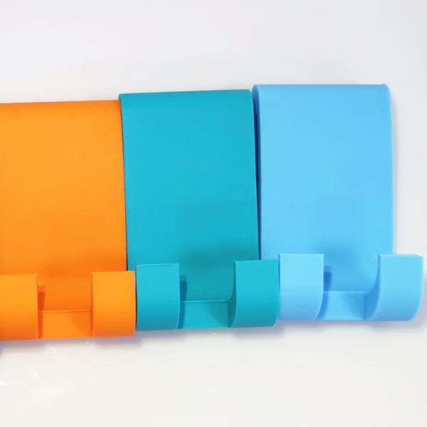 Silicon Self Adhesive Bathroom Robe Hook Towel Hanger Over The Glass Door