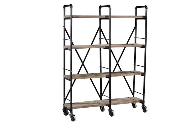 High End Home Office Bookcase , Open Bookcase Shelving Solid Wood Decoration Rack
