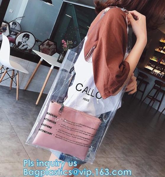 Clear Beach Bags, Transparent PVC Toiletry , pvc shopping bag, Manufacturers pvc plastic bag pvc shopping bag with logo,