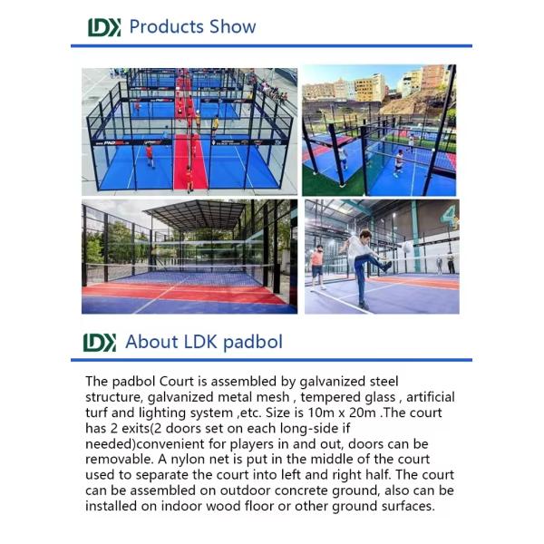 CE Soccer Field Cage Padel Court Sport Football Padbol Court With Tempered Glass