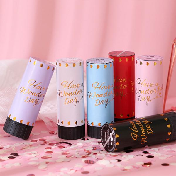 Custom Logo Happy Wedding Birthday Party Biodegradable Paper Spring Confetti Poppers