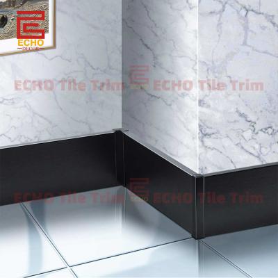 Waterproof Aluminum Black 100mm Skirting Board Profiles Wall Easy Flexible Installation Length 2-3m/Customized