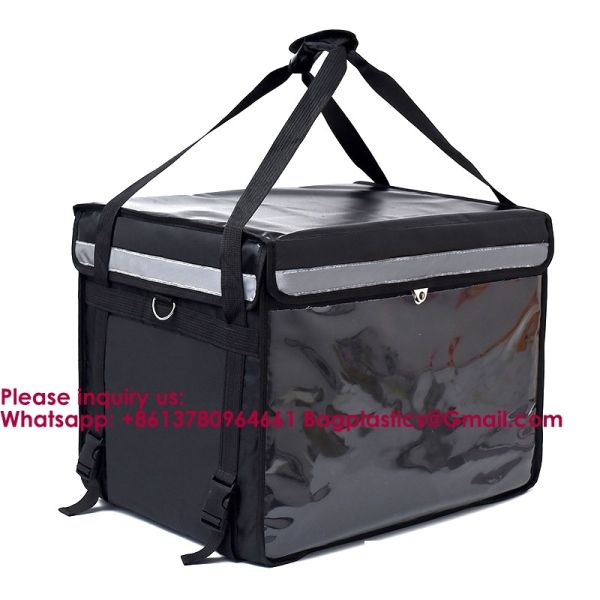 Custom Logo Commercial Thermal Waterproof Food Delivery Bag Backpack For Pizza Hot Just Eat With Backlight For Scooter Large Storage Portable Delivery Bag Waterproof Fast Food For Catering Packaging