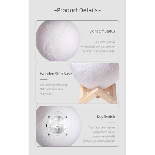 Design Wireless Speaker With Remote Controller Plastic Cabinet Material Muti-Colors 3d Star Moon Light for Christmas Gift