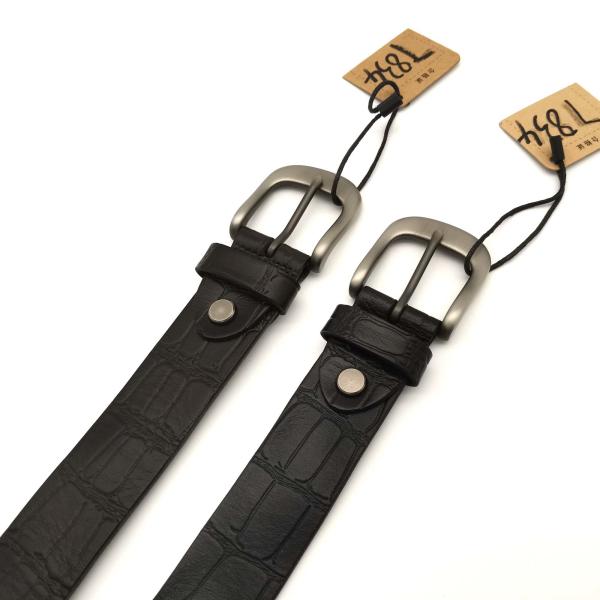 Antiwear Ladies Black Leather Belt , Multiscene Full Grain Cowhide Belt