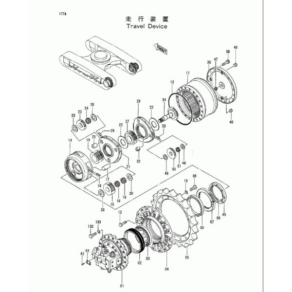 EX200-2 Excavator Gearbox EX200LC-2 Spare Parts 9091681 9116392 9116393