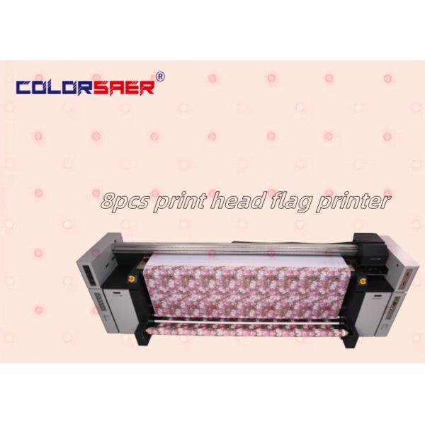 Máquina de impresión de banderas de tela de alta velocidad de algodón con impresión personalizada de 3,2 m para banderas de lágrima con 8 cabezales de impresión I3200A1
