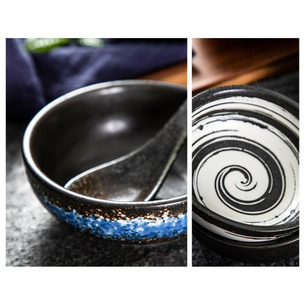 Savall Black Porcelain Dishes Set 136ml Diameter 12.2cm Black Porcelain Bowls