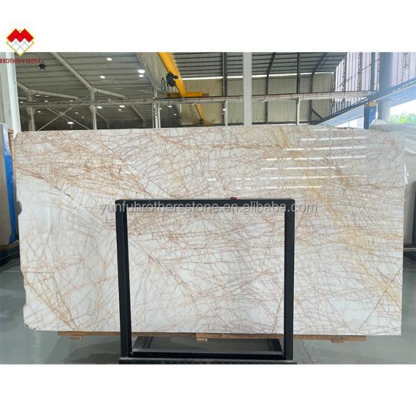Polished Spider Golden Marble Slab Ideal for Modern Villa Wall Floor Graphic Design