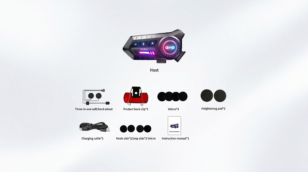 500M Range Helmet Intercom Bluetooth Headset