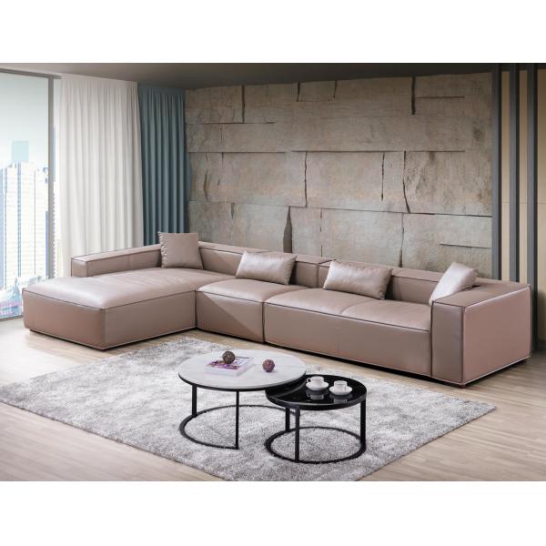Fabric Leather 3 Seater Modern Living Room Sofa With Cushion