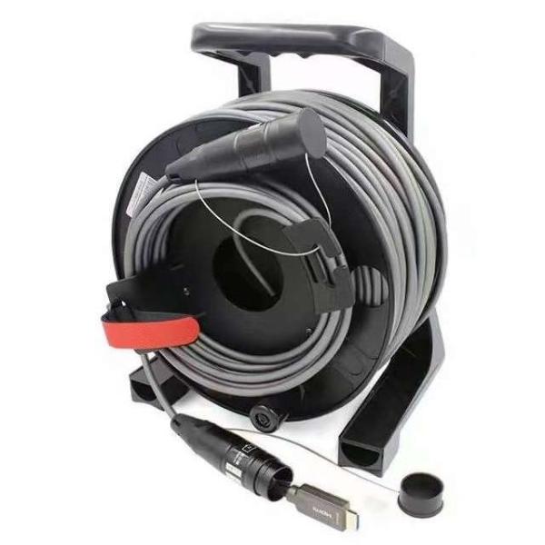 Armored Optical Fiber HDMI2.0 HD Cable Drum 4K 60Hz TPU Covered Cable For Audio Video TV With Protect Shell Cable Reel