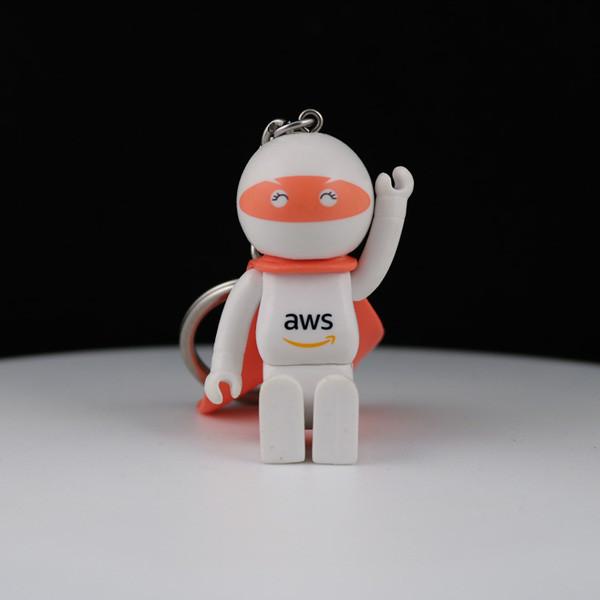 Non Phthalate PVC Promotional Plastic Keychain 5cm Hight For Gift