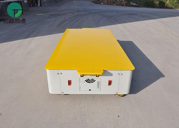Trackless rechargeable electric steerable flatbed transfer cart