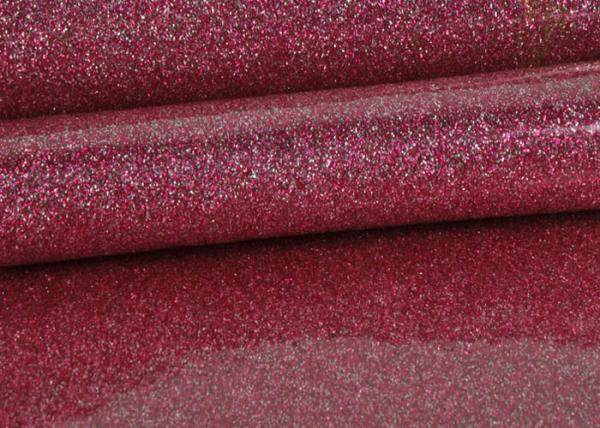 1.38m PVC Shinning Pink Glitter Pvc Fabric Leather With Cloth Bottom