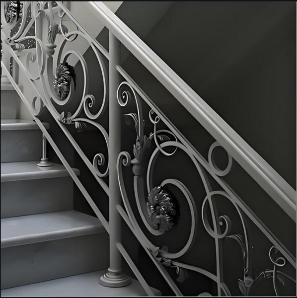 Modern Aluminum Safety Railing - Galvanized Finish for Indoor/Outdoor Use