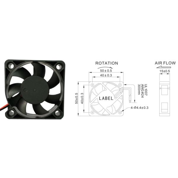 15.9CFM 24V DC 50x50x15mm Equipment Cooling Fans