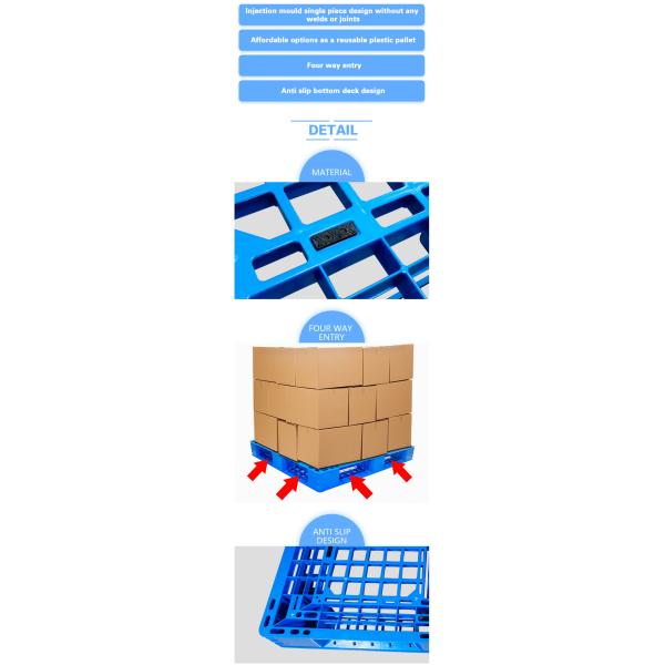 Грузоподъемника паллета Rackable HDPE девственницы паллеты твердого верхнего большие пластиковые
