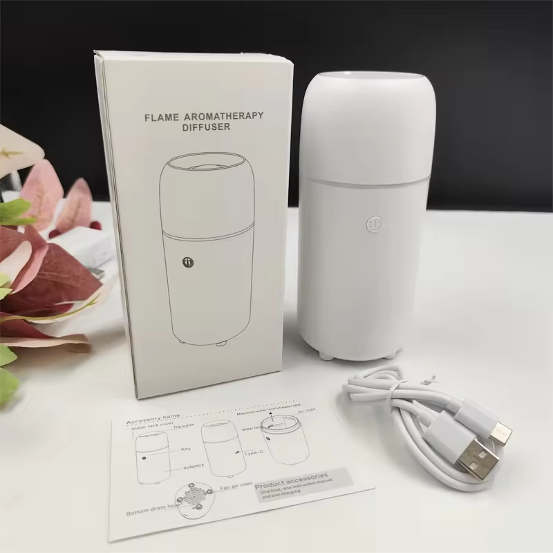 100ml Mini Portable USB Fire Flame Humidifier Car Perfume Diffuser Air Freshener Diffuser Essential Oils for Car