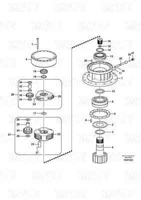 Steel Swing Planetary Gear Reducer Catalog For Machinery Repair Shops VOE14566202 EC240B