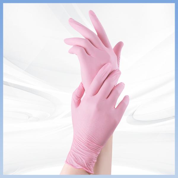 Pink Synthetic Nitrile Sterile Hand Gloves In Oral Dental Examinations