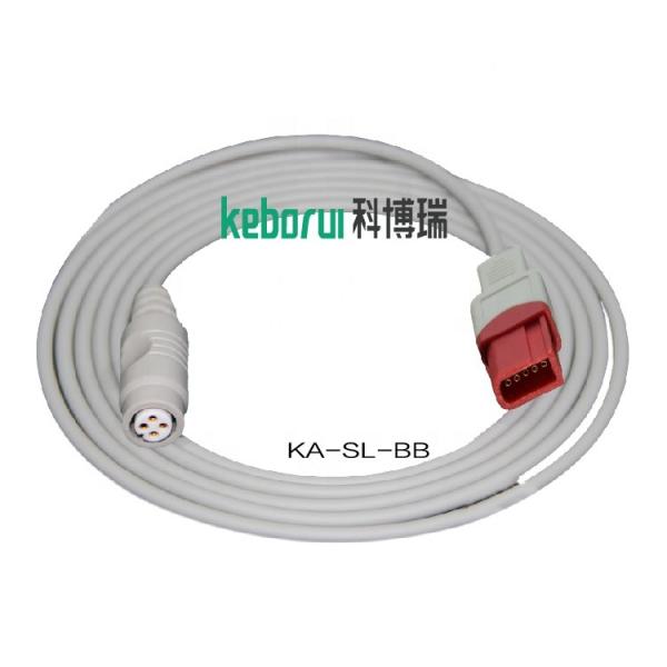 Medical Grey IBP Adapter Cable Compatible For Spacelabs 10 Pin To B.Braun Transducer