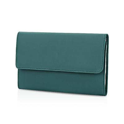 Custom Jewelry Storage Bags Organizer Vegan Leather Green 23x15x2.54cm