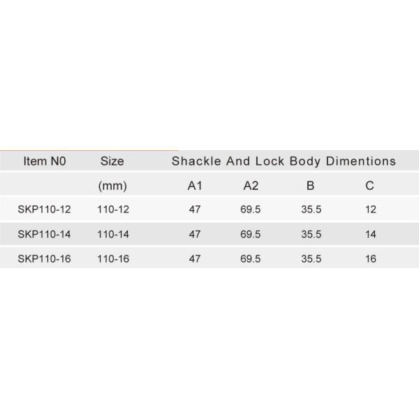 Fermeture à glissière en acier de type rhombique à six coins Fermeture à glissière de haute sécurité commerciale de toutes tailles