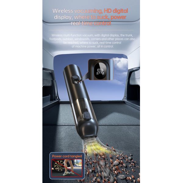 Portable Mini Car Vacuum Cleaner Lightweight Strong Suction Small Cordless Vacuum Cleaner